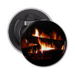 Fireplace Warm Winter Scene Photography Bottle Opener