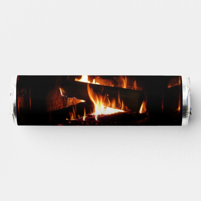 Fireplace Warm Winter Scene Photography Breath Savers® Mints (Front)