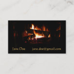 Fireplace Warm Winter Scene Photography Business Card