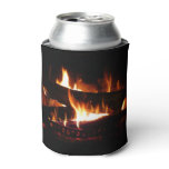 Fireplace Warm Winter Scene Photography Can Cooler