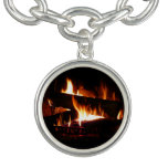 Fireplace Warm Winter Scene Photography Charm Bracelet
