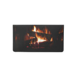 Fireplace Warm Winter Scene Photography Checkbook Cover