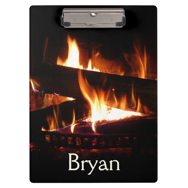 Fireplace Warm Winter Scene Photography Clipboard (Front)