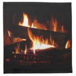 Fireplace Warm Winter Scene Photography Cloth Napkin