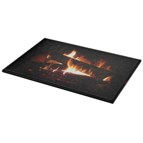 Fireplace Warm Winter Scene Photography Cutting Board