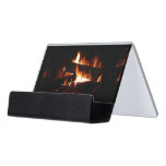 Fireplace Warm Winter Scene Photography Desk Business Card Holder
