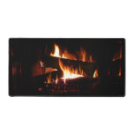 Fireplace Warm Winter Scene Photography Desk Mat