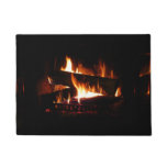 Fireplace Warm Winter Scene Photography Doormat