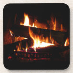 Fireplace Warm Winter Scene Photography Drink Coaster