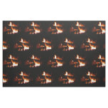 Fireplace Warm Winter Scene Photography Fabric