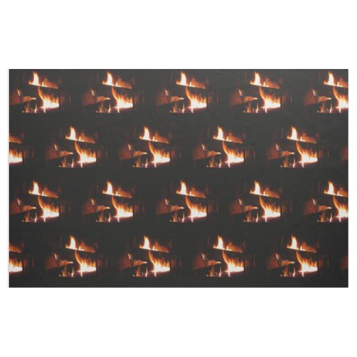 Fireplace Warm Winter Scene Photography Fabric