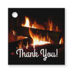 Fireplace Warm Winter Scene Photography Favor Tags