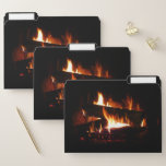 Fireplace Warm Winter Scene Photography File Folder