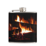 Fireplace Warm Winter Scene Photography Flask