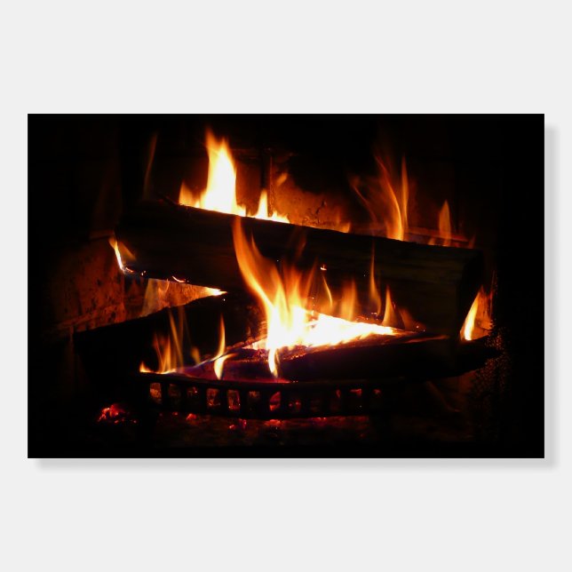 Fireplace Warm Winter Scene Photography Foam Board (Front)
