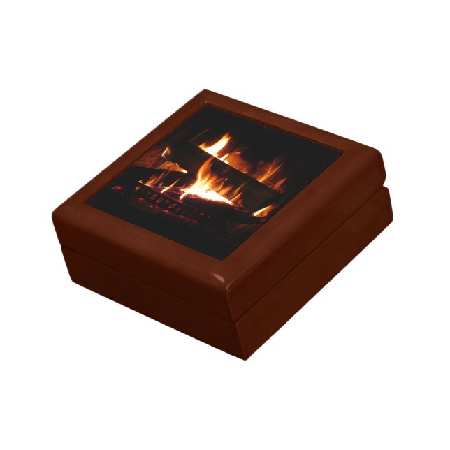 Fireplace Warm Winter Scene Photography Gift Box (Side)