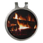 Fireplace Warm Winter Scene Photography Golf Hat Clip