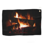 Fireplace Warm Winter Scene Photography Golf Towel