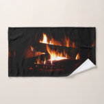 Fireplace Warm Winter Scene Photography Hand Towel