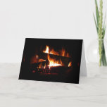 Fireplace Warm Winter Scene Photography Holiday Card