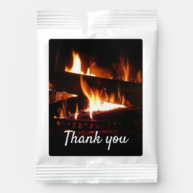 Fireplace Warm Winter Scene Photography Hot Chocolate Drink Mix (Front)