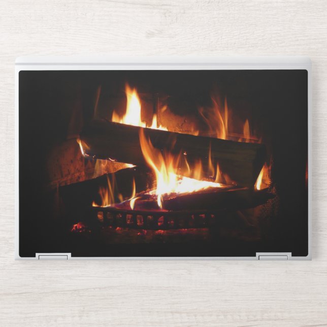 Fireplace Warm Winter Scene Photography HP Laptop Skin (Front)
