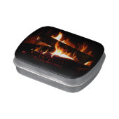Fireplace Warm Winter Scene Photography Jelly Belly Tin (Side)