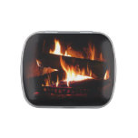 Fireplace Warm Winter Scene Photography Jelly Belly Tin