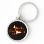 Fireplace Warm Winter Scene Photography Keychain