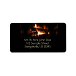 Fireplace Warm Winter Scene Photography Label