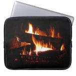 Fireplace Warm Winter Scene Photography Laptop Sleeve