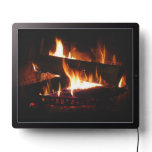 Fireplace Warm Winter Scene Photography LED Sign