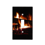 Fireplace Warm Winter Scene Photography Light Switch Cover
