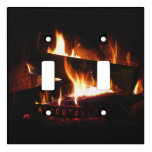 Fireplace Warm Winter Scene Photography Light Switch Cover