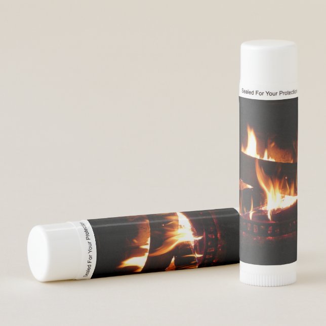 Fireplace Warm Winter Scene Photography Lip Balm (Front)