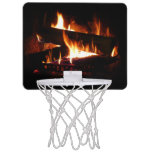 Fireplace Warm Winter Scene Photography Mini Basketball Hoop