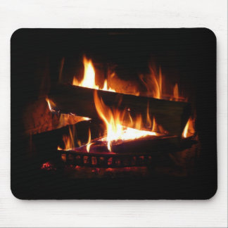 Fireplace Warm Winter Scene Photography Mouse Pad