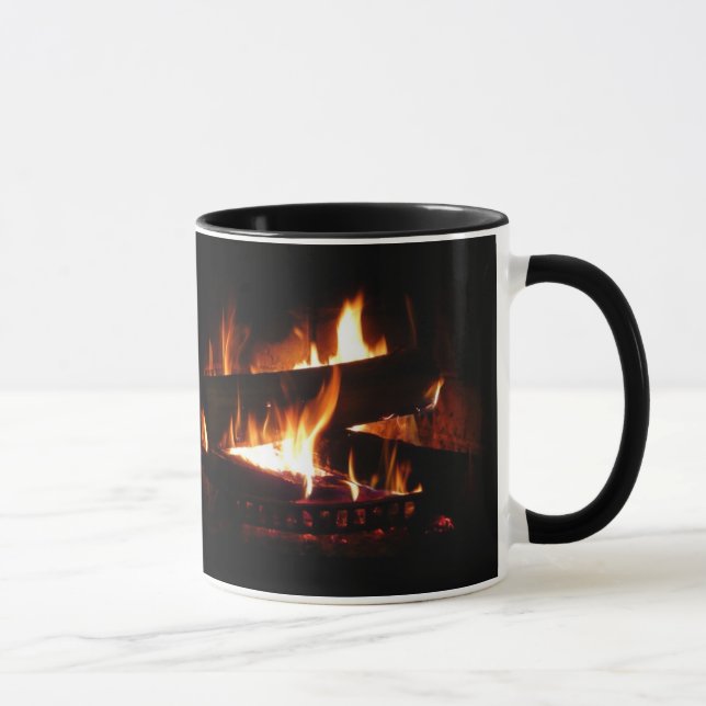 Fireplace Warm Winter Scene Photography Mug (Right)