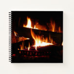 Fireplace Warm Winter Scene Photography Notebook