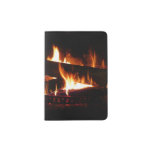 Fireplace Warm Winter Scene Photography Passport Holder