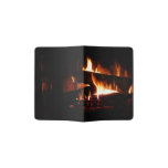 Fireplace Warm Winter Scene Photography Passport Holder