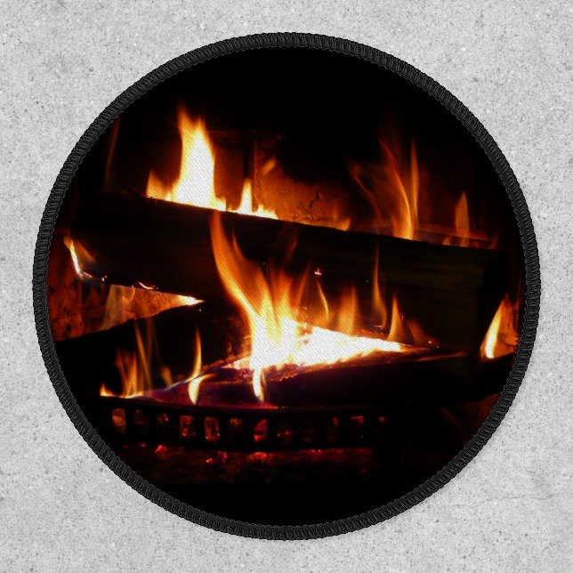 Fireplace Warm Winter Scene Photography Patch (Front)
