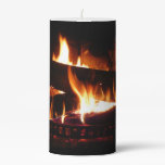 Fireplace Warm Winter Scene Photography Pillar Candle