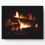 Fireplace Warm Winter Scene Photography Plaque
