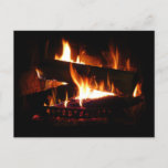 Fireplace Warm Winter Scene Photography Postcard