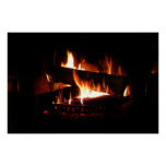 Fireplace Warm Winter Scene Photography Poster