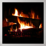 Fireplace Warm Winter Scene Photography Poster