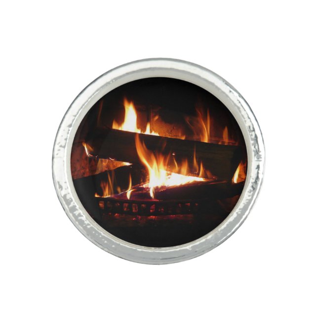 Fireplace Warm Winter Scene Photography Ring (Front)