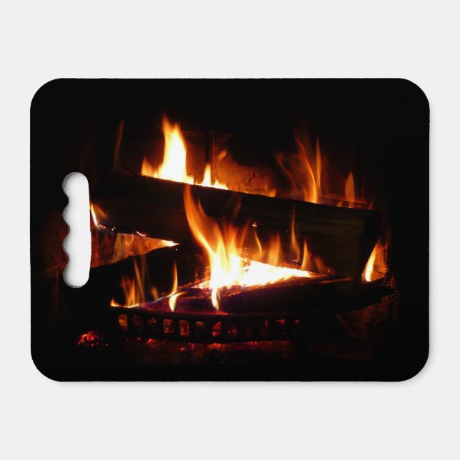 Fireplace Warm Winter Scene Photography Seat Cushion (Front Horizontal)