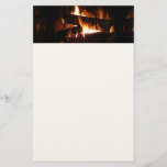 Fireplace Warm Winter Scene Photography Stationery